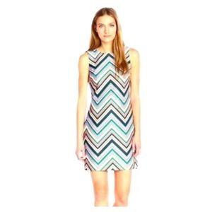 Just ..... Tailor Chevron Multicolor Print Sleeveless Sheath Dress